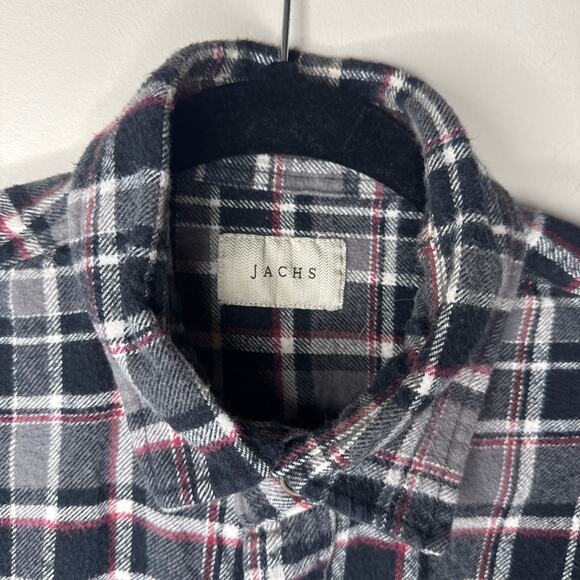 Jachs XL Men's Brawny Plaid‎ Heavyweight Button Front Flannel Shirt Outdoors - Picture 3 of 12
